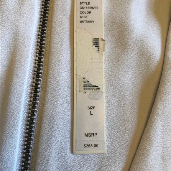 NWT $265 Alice + Olivia Maya Dress Navy White Sz L - Picture 6 of 8